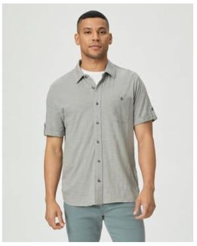 PAIGE Brayden Short Sleeve Roll Tab Shirt im Sommer Regen M948F96-B546 - Grau