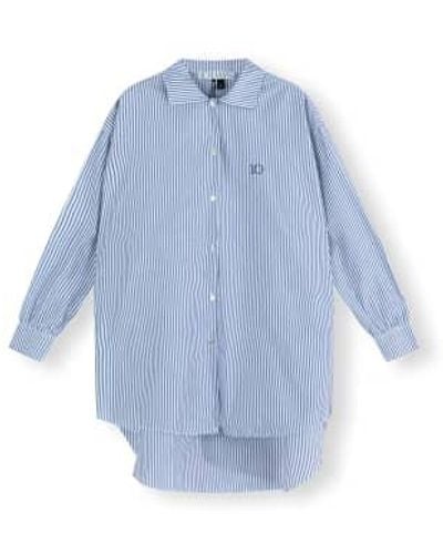 10Days Rayures chemise surdimensionnées - Bleu