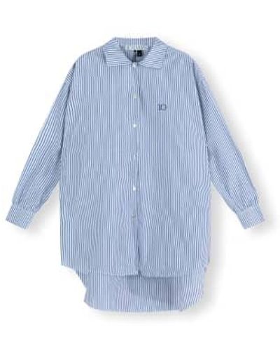 10Days Oversized Shirt Stripes Xsmall - Blue
