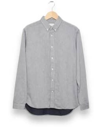Oliver Spencer Brook shirt mitchell blau - Grau
