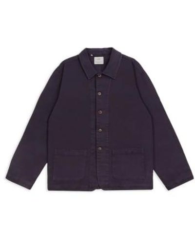 Burrows and Hare Cavalry Twill Jacket Dyed Navy S - Blue