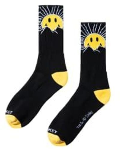 Market Smiley Sunrise Socks - Black