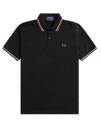 Fred Perry Reissues Original Twin Tipped Polo / Oatmeal Dark Caramel 40 - Black