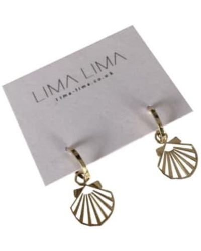 Lima Lima Brass Shell Hoop Earrings Brass - Grey