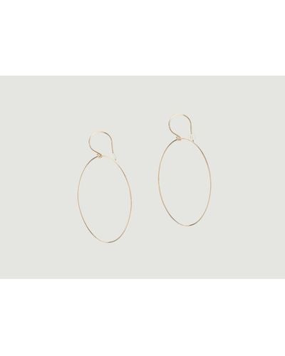 Ginette NY Ellipse Hoop Earrings - White