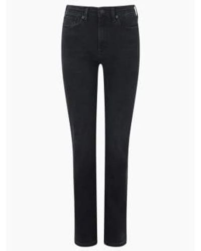 French Connection Denim Stretch Slim Straight Jeans Uk 8 - Black