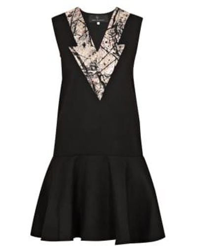 AV London Dress With Jacquard Detail Uk6 Black/pink