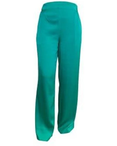 Silk95five Amalfi Silk Trousers In Holiday - Verde