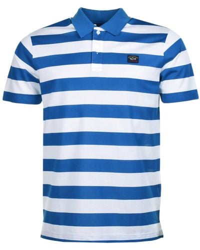 Paul & Shark Royal Blue Short Sleeve Stripe Polo Shirt