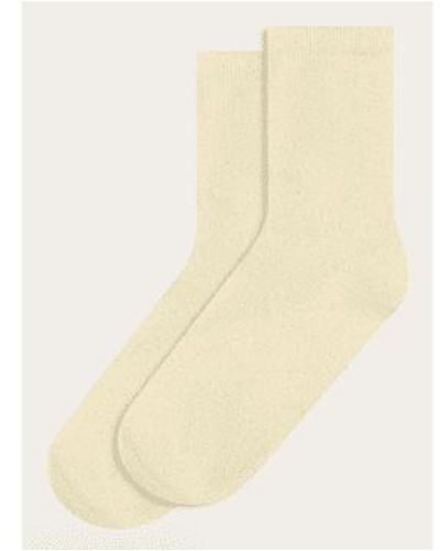 Knowledge Cotton 2130003 Single Pack Glitter Socks Vanilla Custard 39-42 - Natural