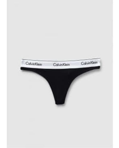 Calvin Klein Womens Underwear Modern Cotton Mid Rise Thong In - Bianco