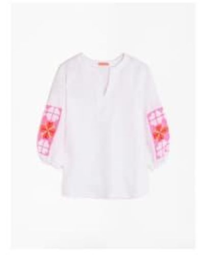 Vilagallo Kaya Embroidered Shirt Size 10 - Pink