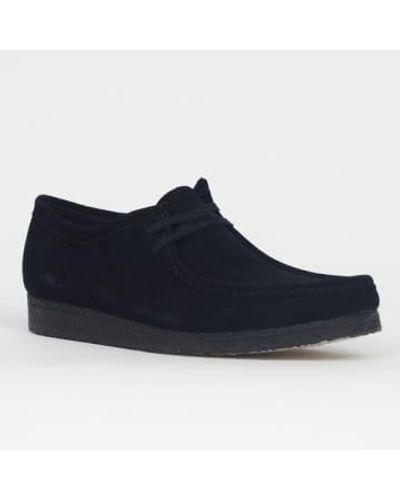 Clarks Zapatos wallabee en gamuza negra - Azul