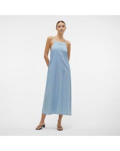 Vero Moda Denim Tie-back Dress Xs - Blue