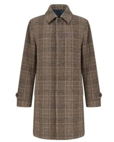 Guards London Northwold Check Overcoat 38 - Brown