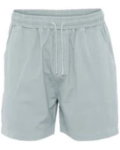 COLORFUL STANDARD Pantalones cortos sarga orgánica gris nublado - Azul