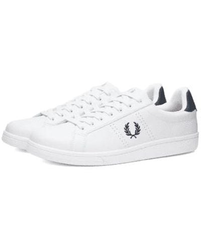Fred Perry Authentic b721 leather sneakers and navy - Blanco