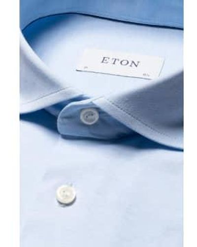 Eton Hellblau, zeitgenössischer fit-baumwoll-vier-wege-stretchhemd 10001177220