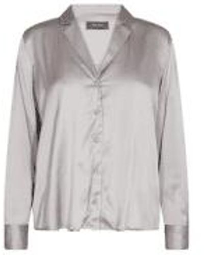 Mos Mosh Finley Satin Shirt Xs - Gray