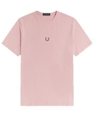 Fred Perry Gesticktes t-shirts-rosa - Pink