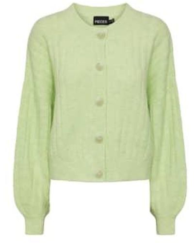 Pieces Pcming Loose Knit Cardigan L - Green