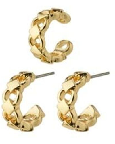 Pilgrim Desiree Hoop And Cuff Earrings - Metallizzato