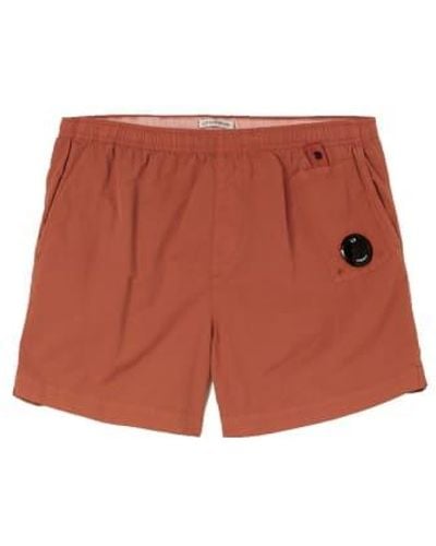 C.P. Company C.P. Firma Flatt Nylon Kleidungsstück gefärbt Swin Shorts Burnt Ocker - Rot