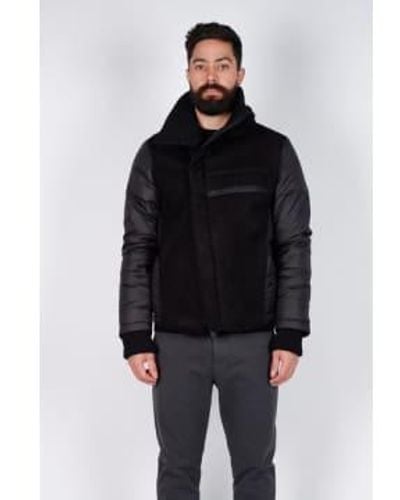Transit Leather Down Padded Jacket Extra Large - Black