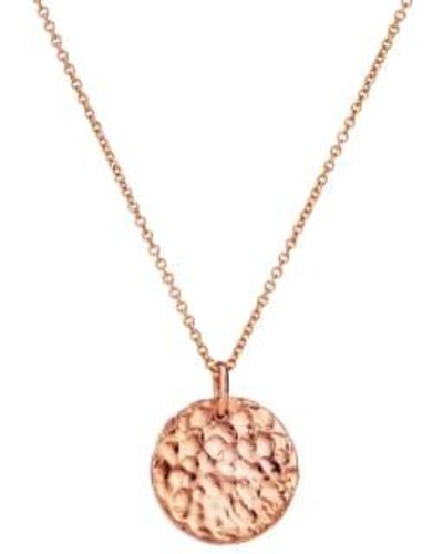Posh Totty Designs Gold Plated Textured Disc Necklace Sterling Silver Plated - Metallic