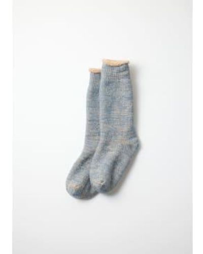 RoToTo Double Faced Socks / Brown M - Blue
