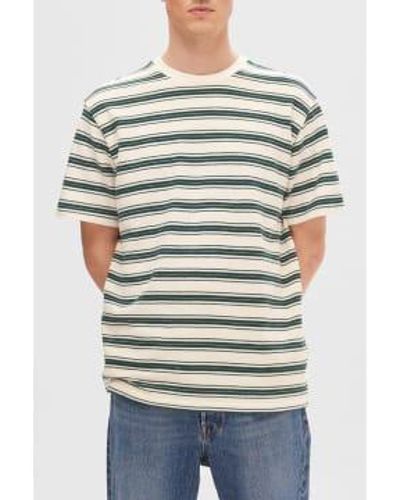 SELECTED Gables Relax Stripe Tee Multi / S - Green