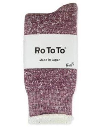 RoToTo Double Face Merino Socks Grape Small - Purple