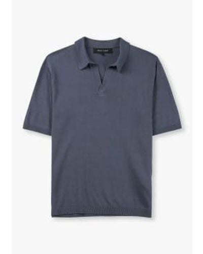 Replay Knitted Polo Shirt In Aviator - Blu