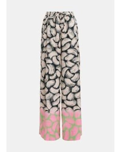 Essentiel Antwerp Off Black And Pink Firm Trousers - White