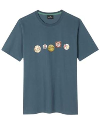 PS by Paul Smith Ps 'badges' Print T-shirt M - Blue