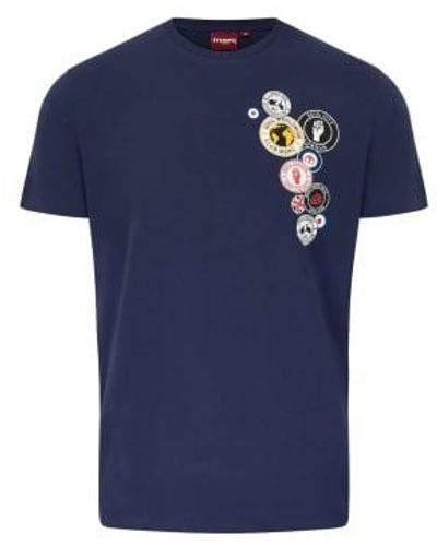 Merc London Naunton pin badge t -shirt - Blau