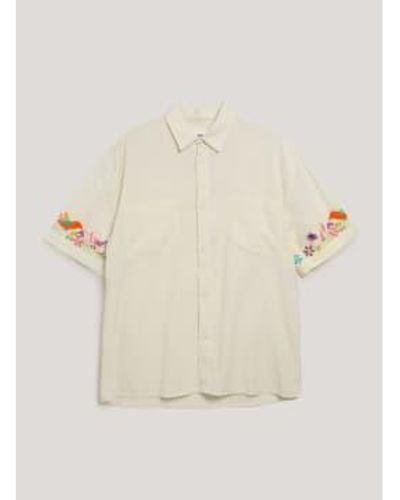 YMC Mitchum Shirt Bird Multi - Bianco