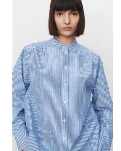 2nd Day Moss Daily Lines Soft Stripe Shirt 34 - Blue