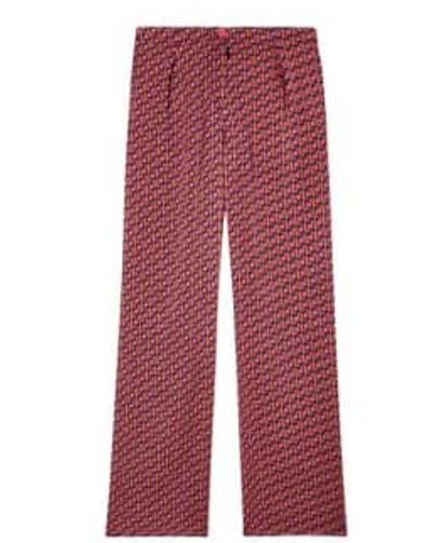 American Vintage Pantalón Shaning Estampado - Rojo
