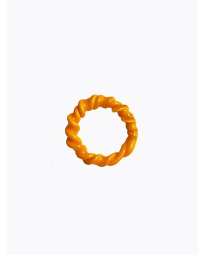 Eyland Twist Handblown Glass Ring - Arancione