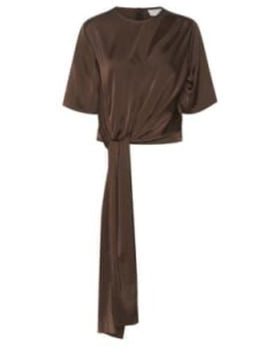 Gestuz Harper Knot Blouse 36 - Brown