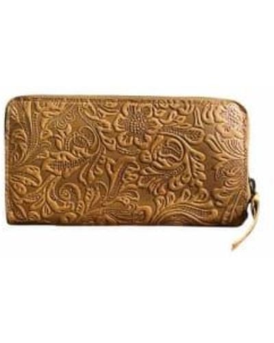 CollardManson Zipped Purse / Wallet- New Floral Floral - Brown