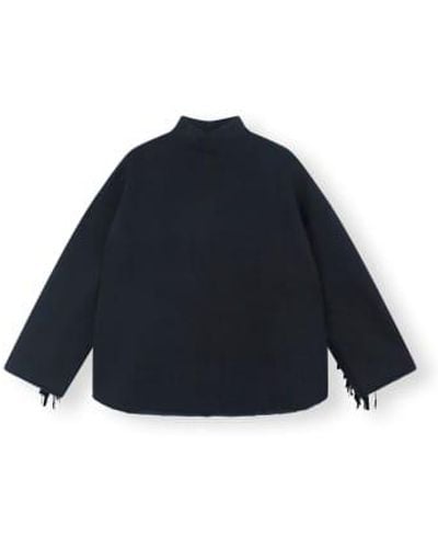 10Days High Neck Sweater Fringe - Blu