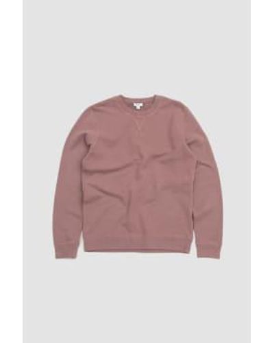 Sunspel Loopback Sweatshirt Vintage - Rosa