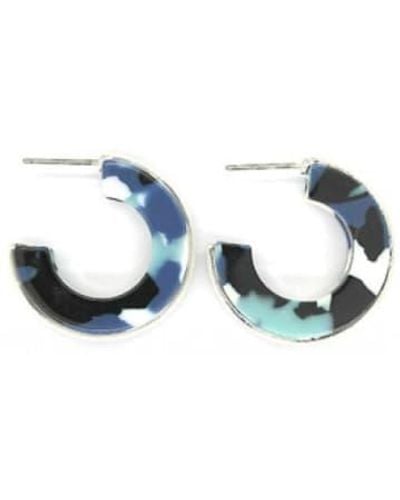Isles & Stars Resin And Brushed Metal Earrings Coloured - Blue