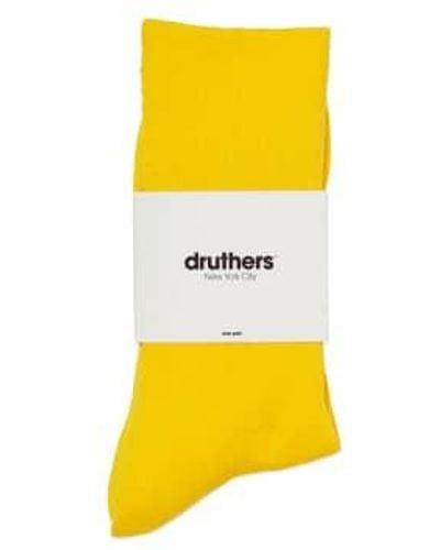 Druthers Chaussettes Everyday Crew en coton bio - Jaune