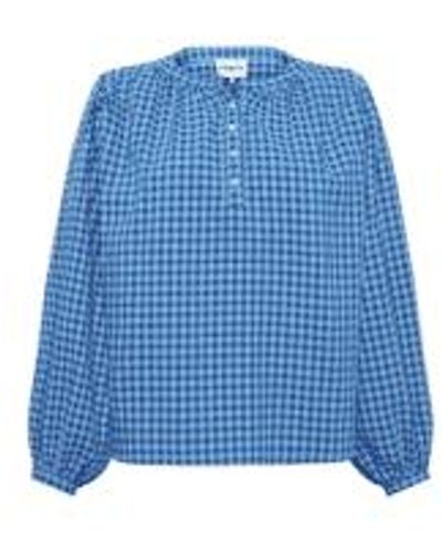 FRNCH Noura Blouse In Vichy From - Blu