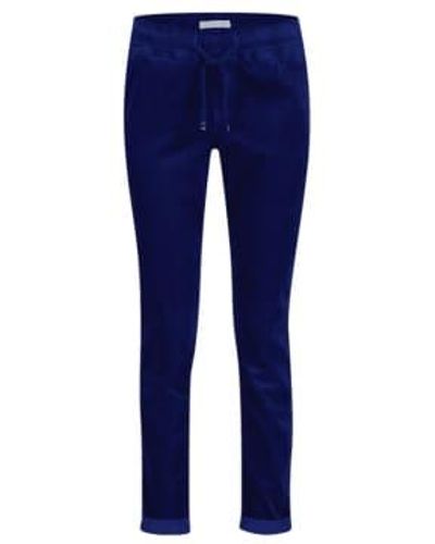 Red Button Trousers Button Trousers Tessy Cord Cobalt 1 - Blu