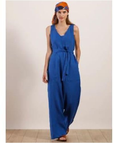 Mat De Misaine Phuket Brilliant Linen Jumpsuit - Blu