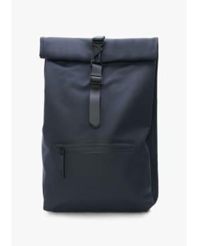 Rains Rolltop Navy Backpack One-size - Blue